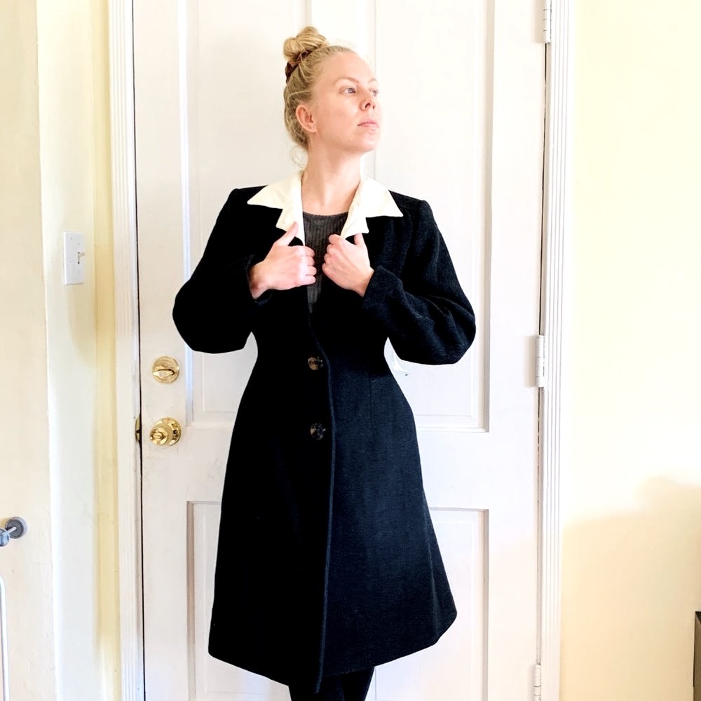 Miu Miu Black crepe swing jacket size 38